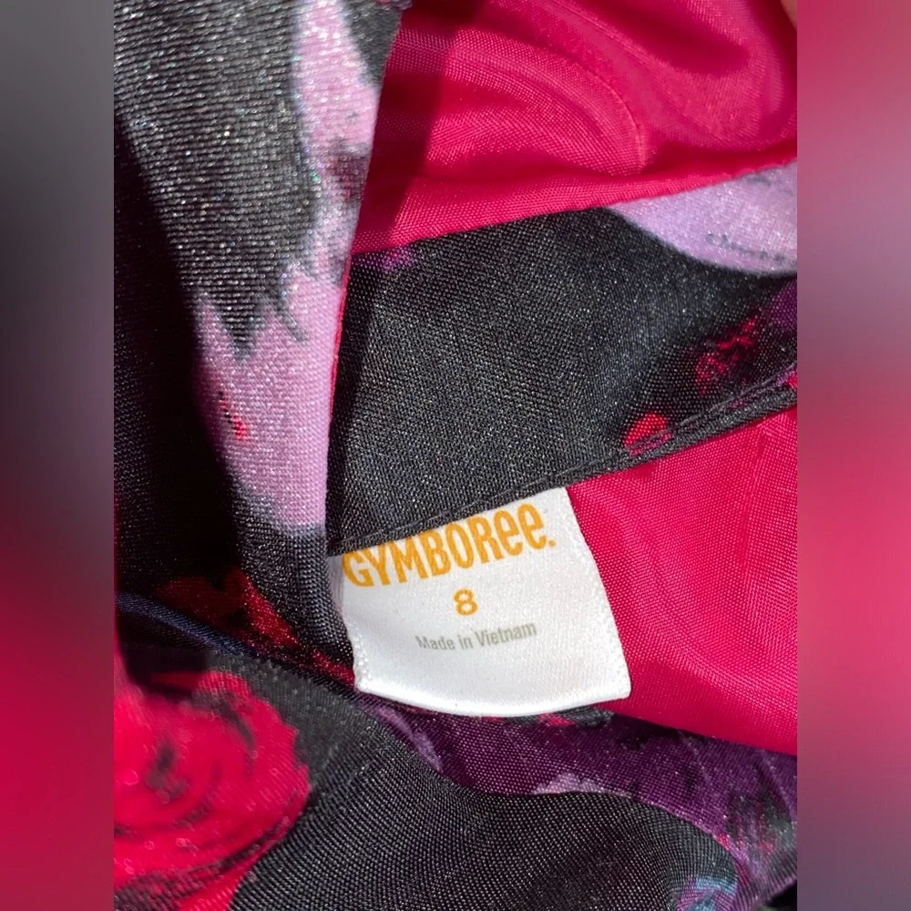 Gymboree Hot Pink Black Purple Lavender Floral Poppy Tulle Dress Girl’s Size 8